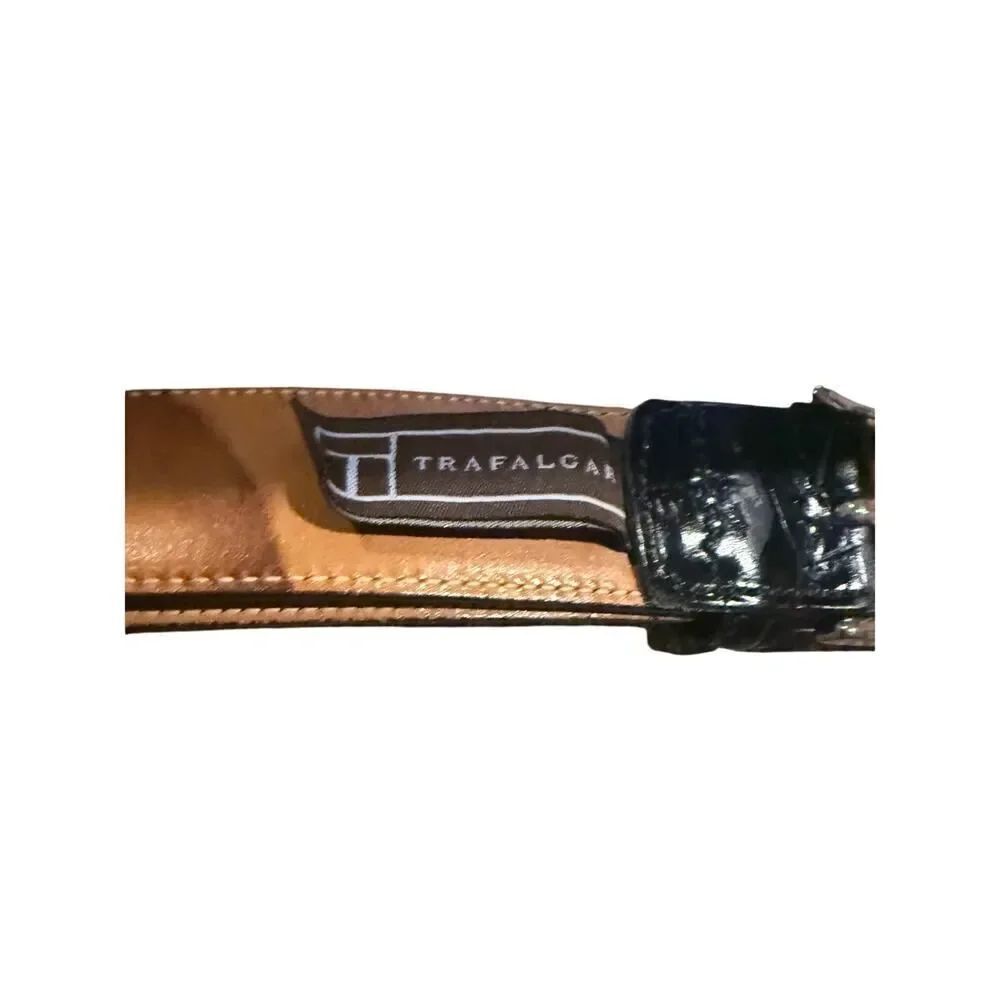Trafalgar Silver Buckle Leather Belt Men's Sz. 38 - Picture 8 of 9